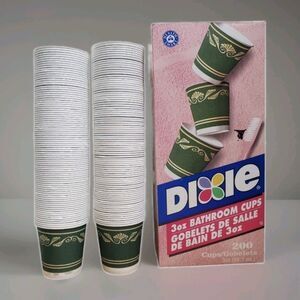 Dixie Cups Vintage 1970s 3oz Neoclassical Design Bathroom Refill Partial Box 180